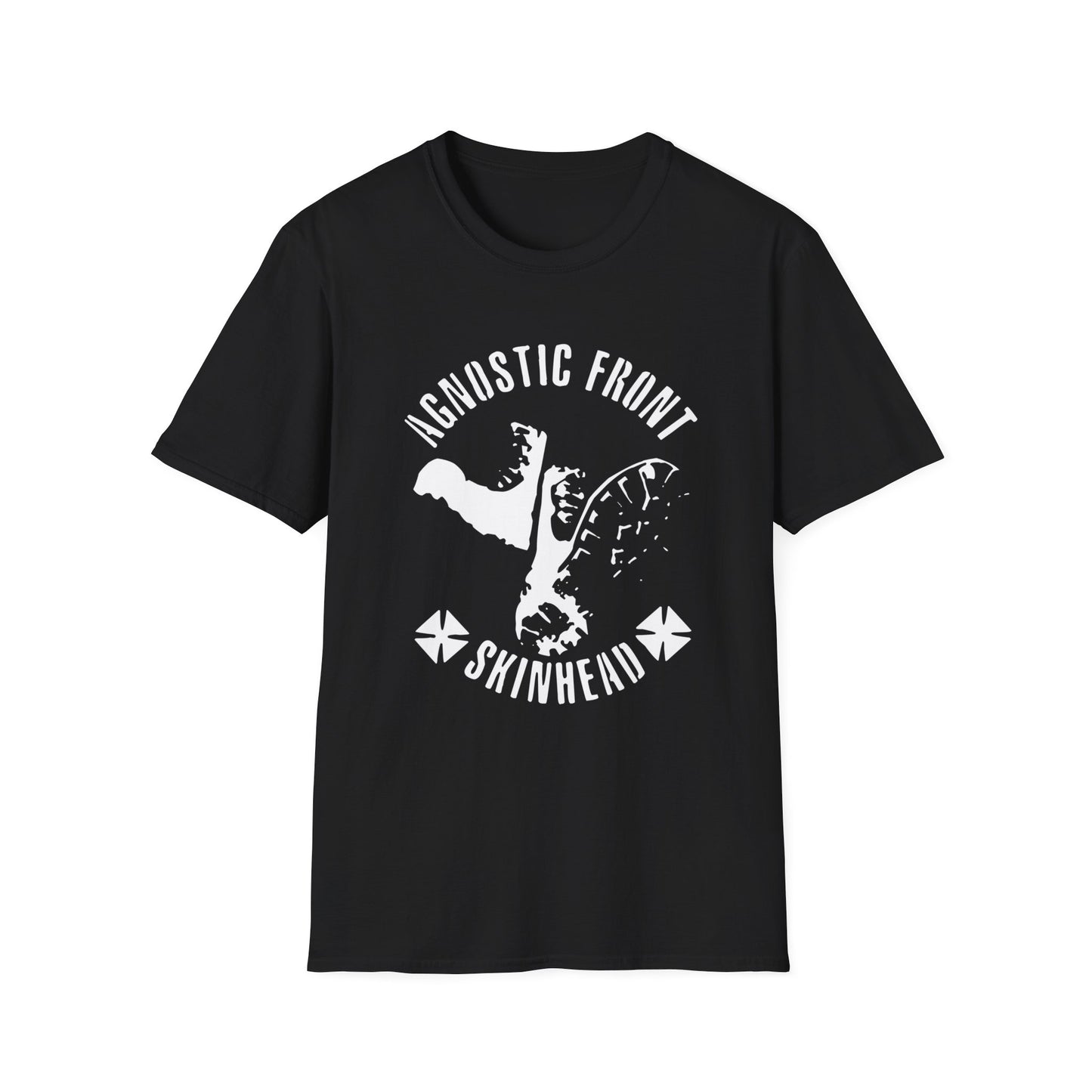 Agnostic Front SkinheadTee | Punk Rock Band Distressed Style Shirt | Punk Band - Unisex Cotton T Shirt