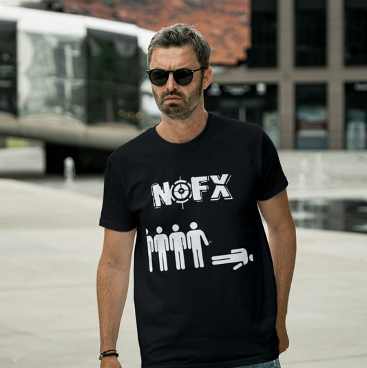 NOFX Tee | Punk Rock Band Distressed Style Shirt | Punk Band - Unisex Cotton T Shirt